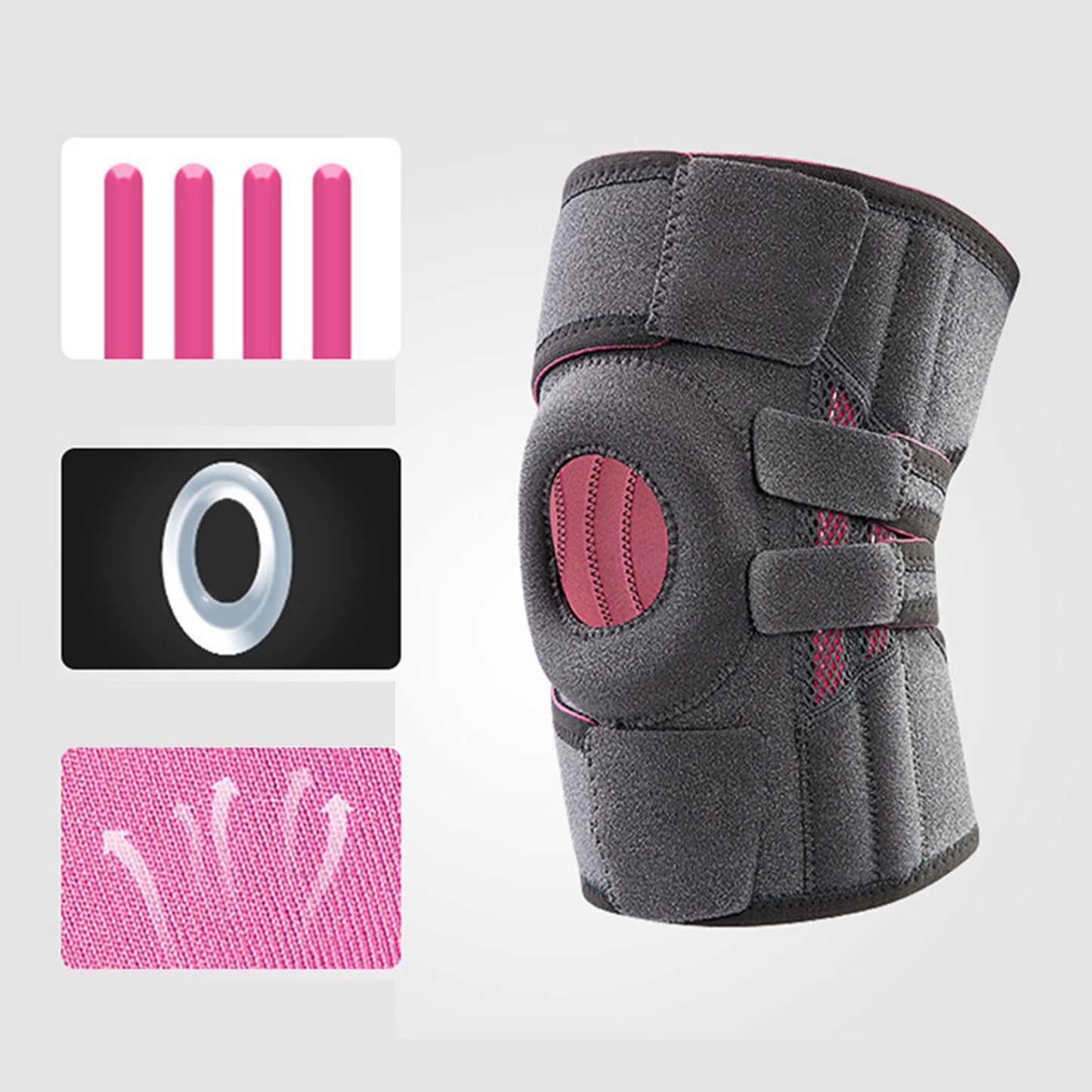 Knee Brace with Side Stabilizers & Patella Gel Pads for Knee Pain Support Go7am